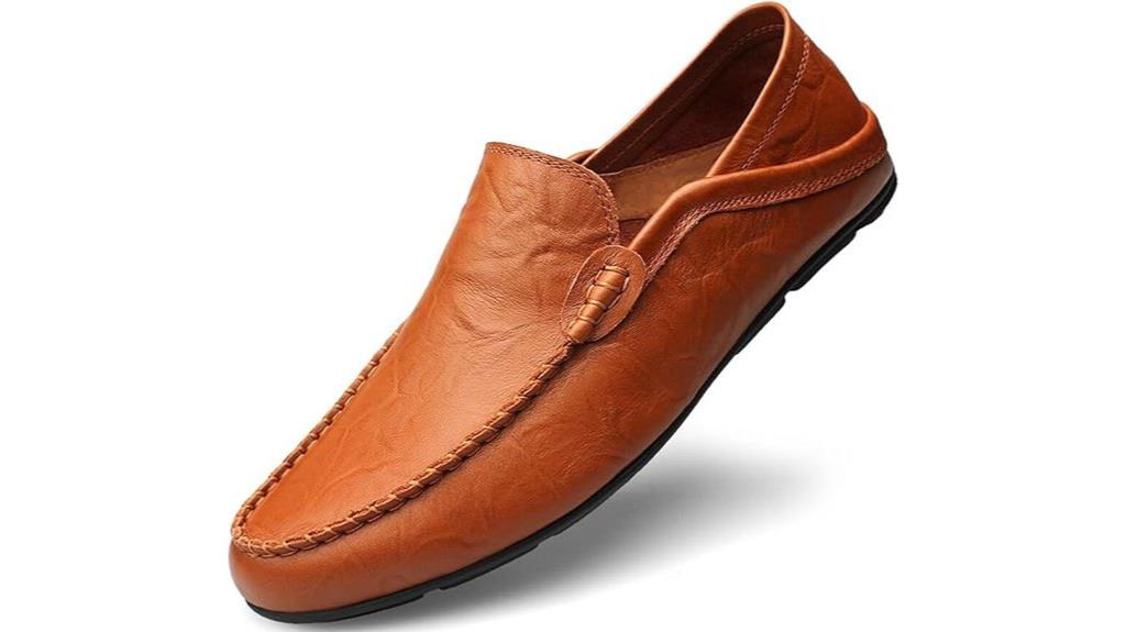men s leather slip on loafers