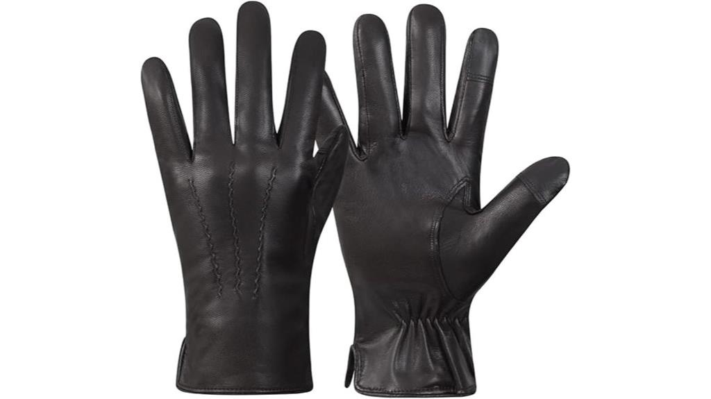 men s leather touchscreen gloves
