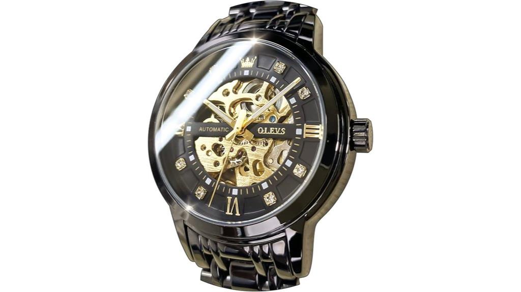 men s skeleton automatic watch