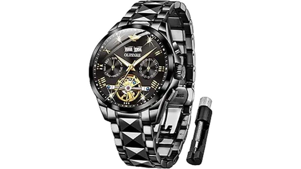 men s skeleton tourbillon watch