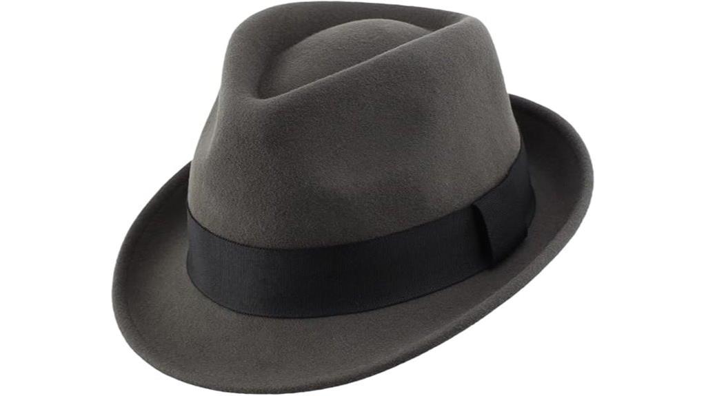 men s wool short brim fedora