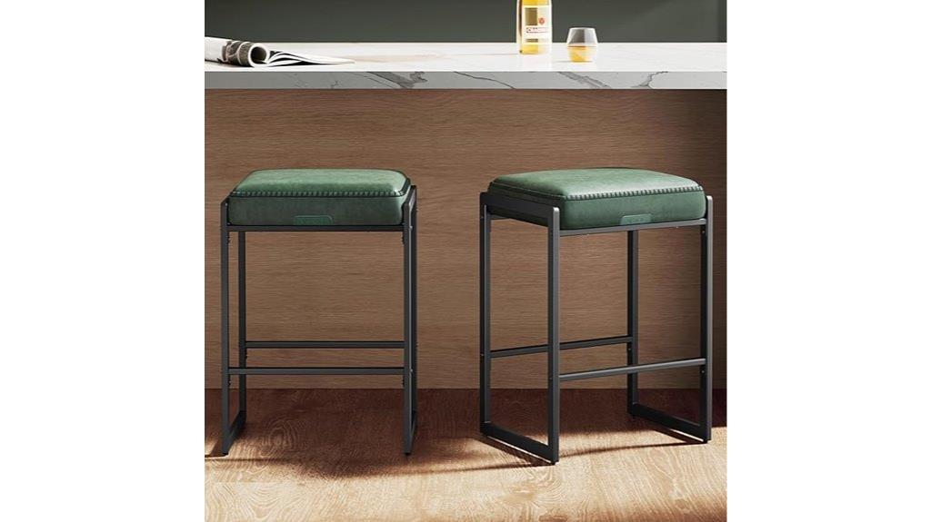 mid century leather barstools
