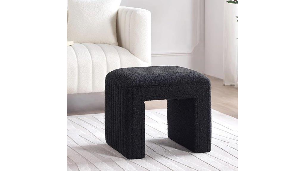 modern boucle vanity stool