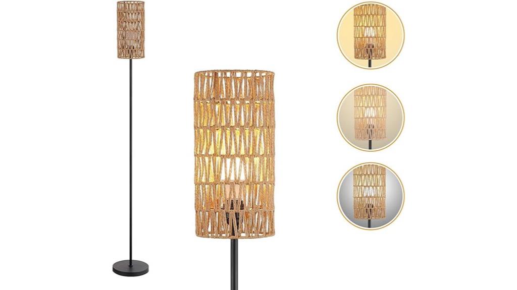 modern rattan floor lamp