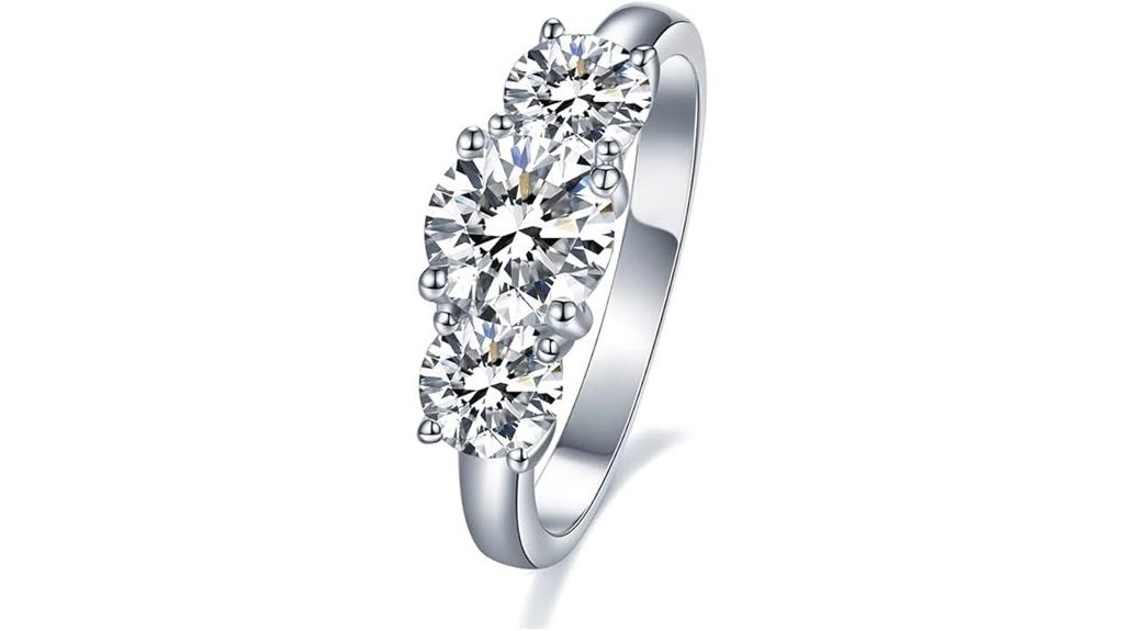 moissanite sterling silver wedding