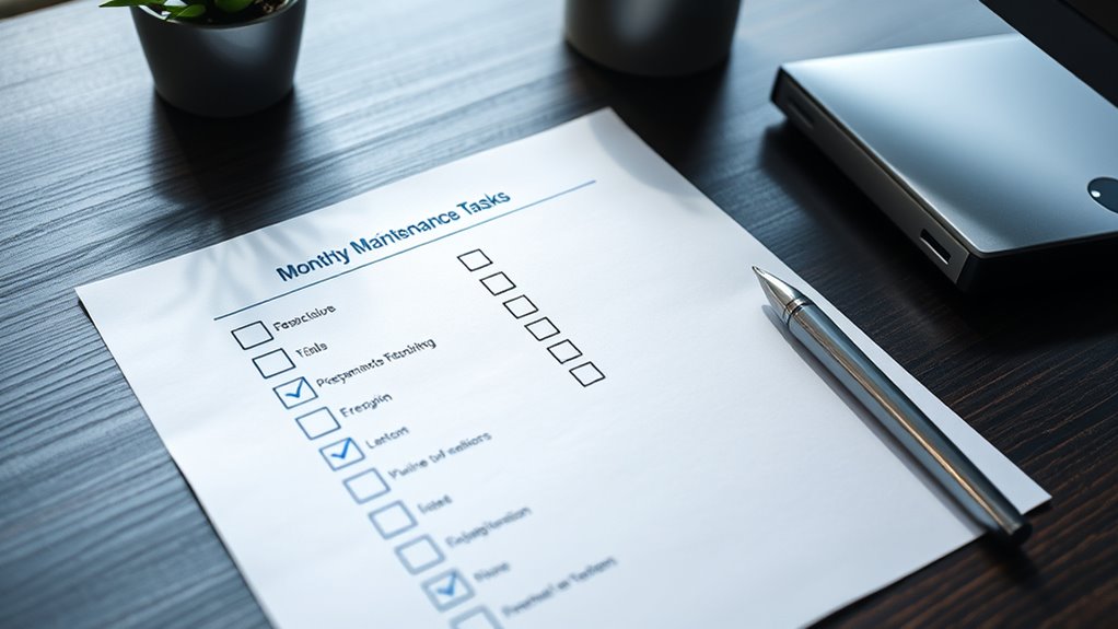 monthly home maintenance checklist