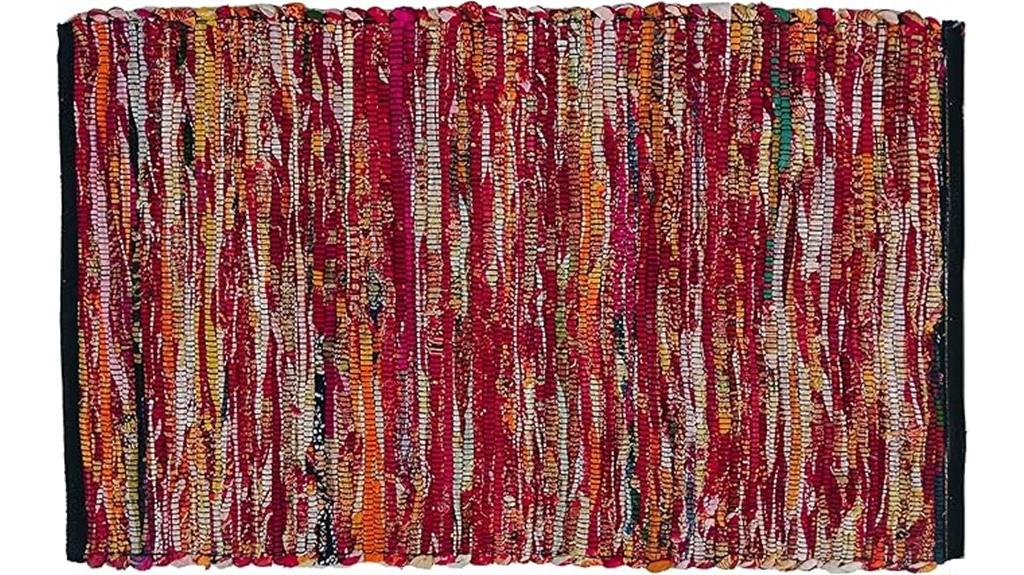 multi color handwoven cotton rug