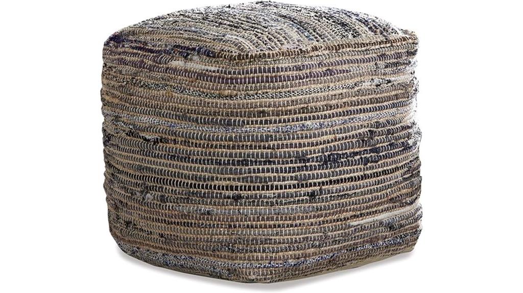 multicolored hemp pouf