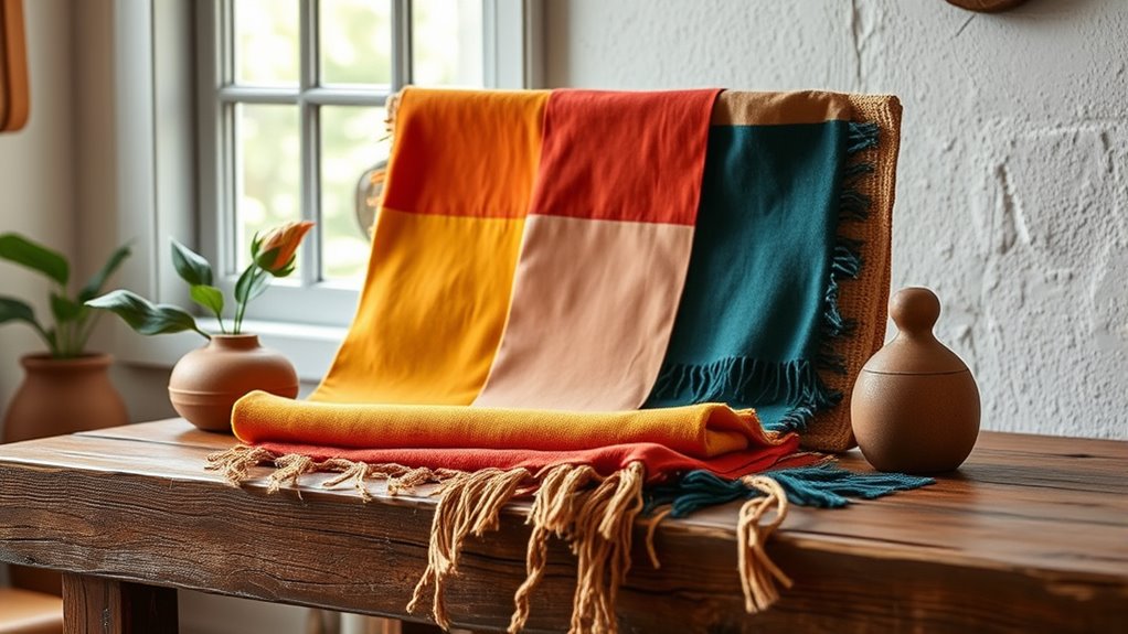 natural earth tones with vibrant accents
