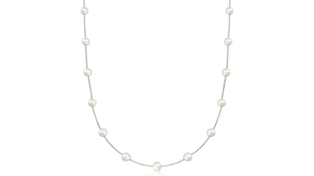 pearl station necklace details