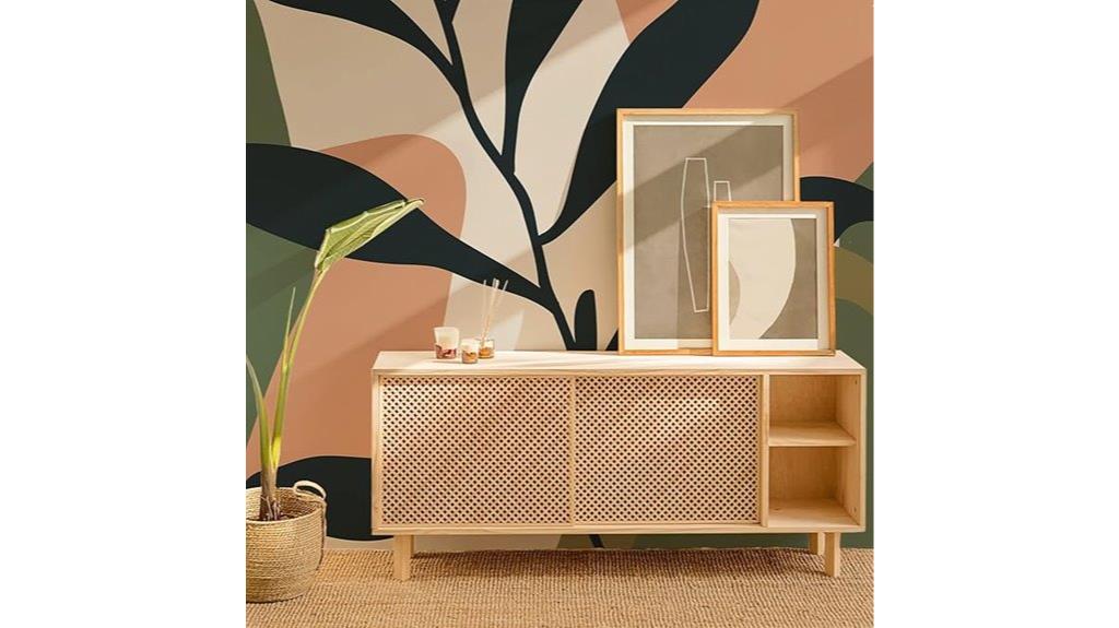 peel and stick leaf mural
