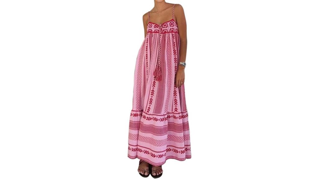 pink crochet boho dress