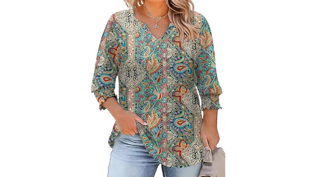 plus size v neck blouses