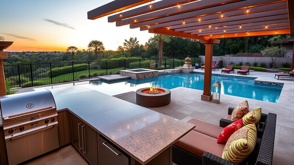 pool centric outdoor living spaces