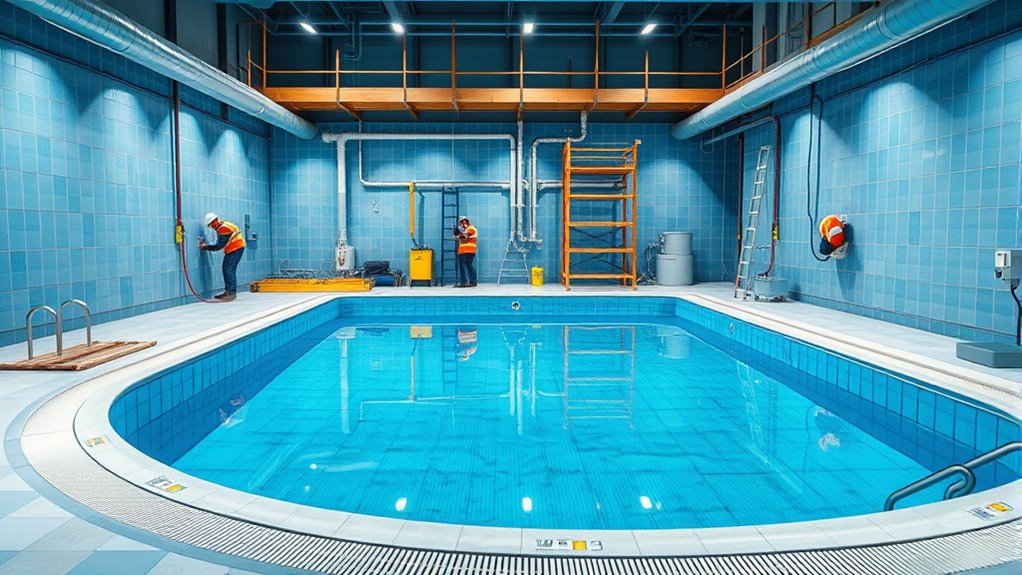 pool filling and testing