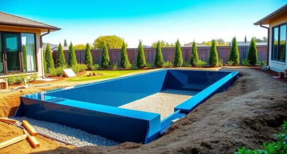 pool setup and swimming