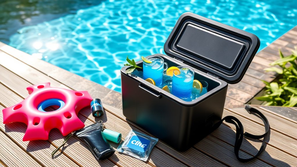 portable poolside hydration cooler