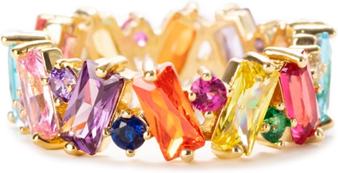 rainbow cubic zirconia ring