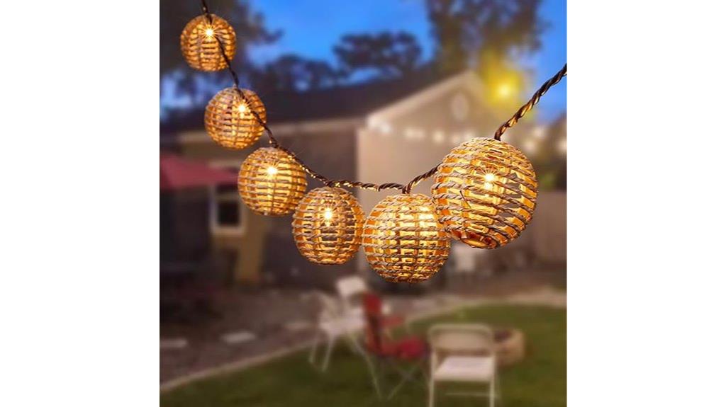 rattan lantern outdoor lights