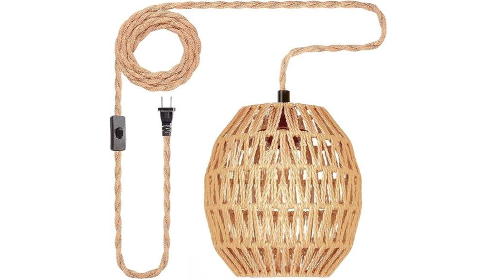 rattan pendant light switch