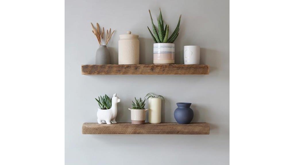 reclaimed barnwood shelves