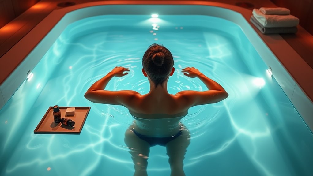 relaxing warm water immersion