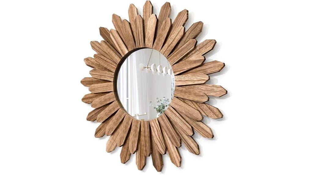 rustic 21 inch wood mirror