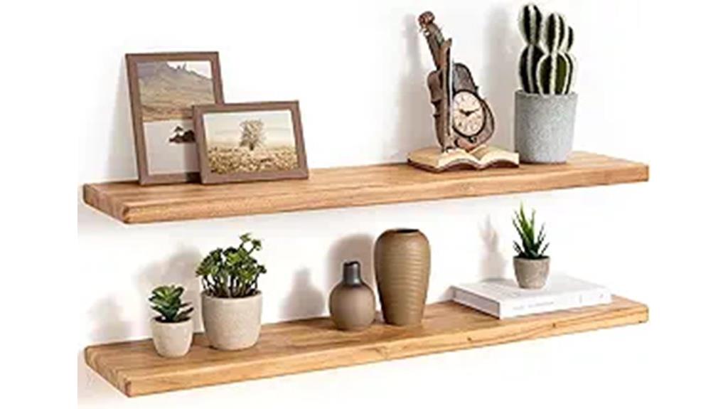 rustic elm floating shelves
