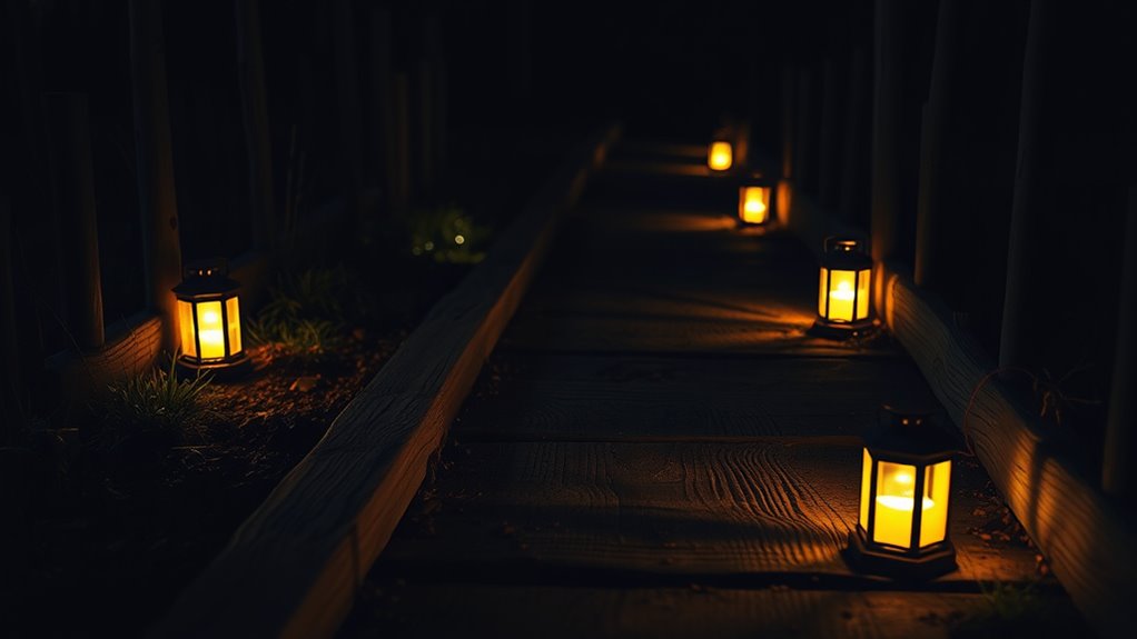rustic outdoor lighting accents