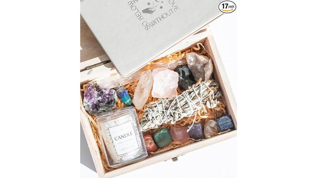 set of 17 healing crystals