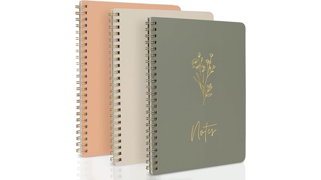 set of 3 spiral notebooks