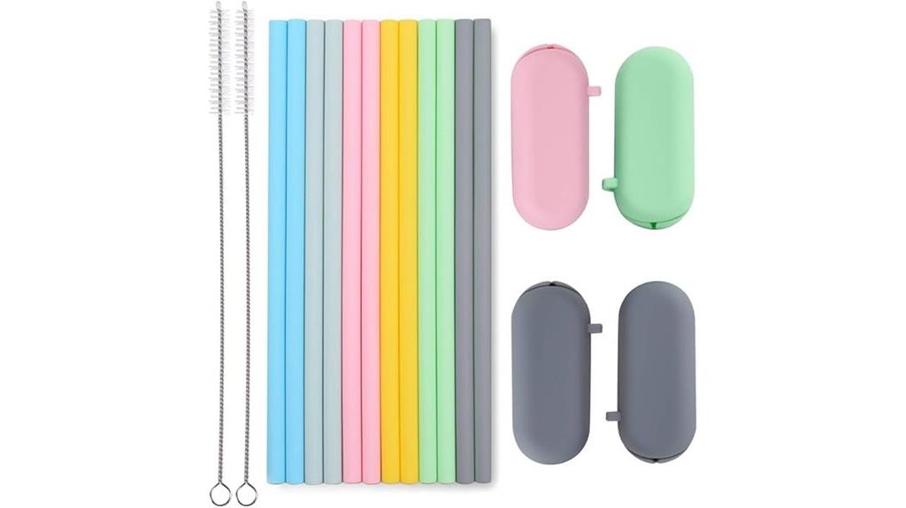silicone straws with accessories