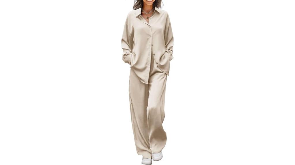 silky satin pajama set