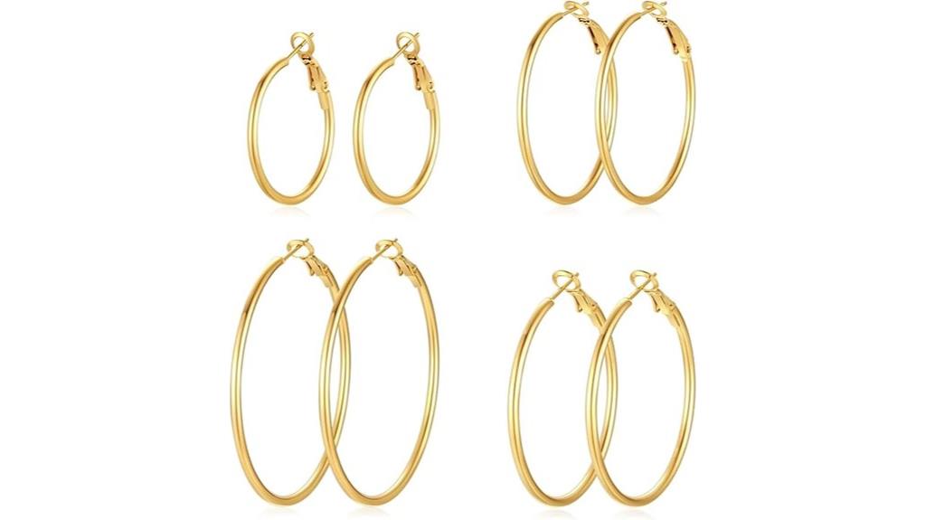 silver and gold hoop earrings