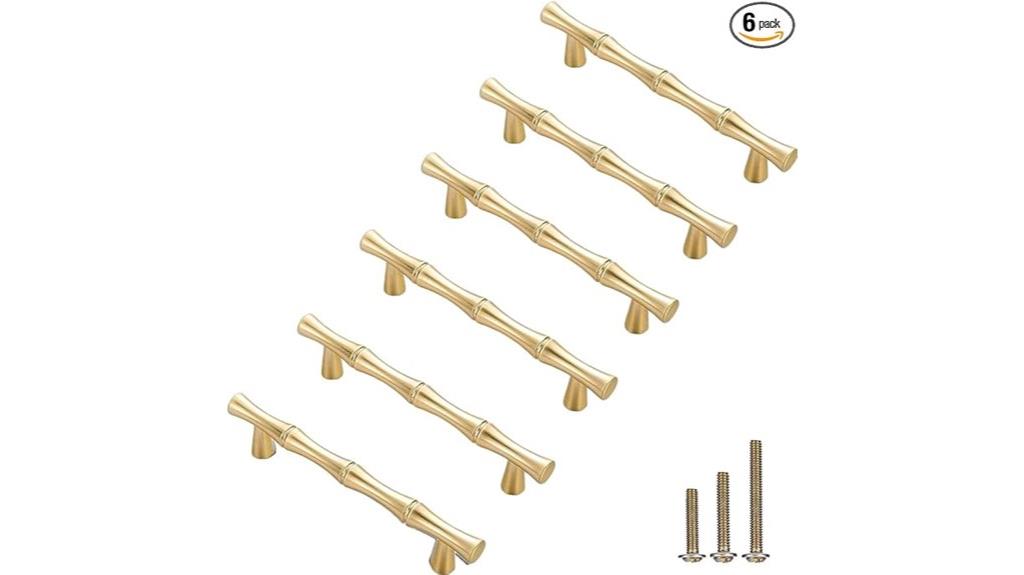 six bamboo zinc handles
