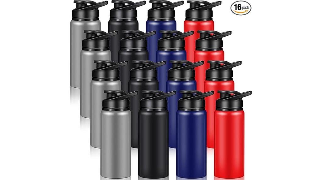sixteen aluminum bottles pack