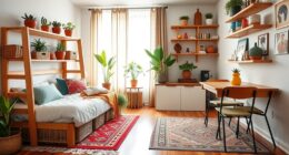 small boho apartment storage