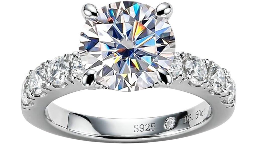 sterling silver moissanite promise