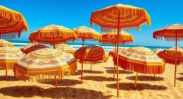 stylish boho beach umbrellas