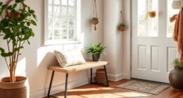 stylish boho entryway benches