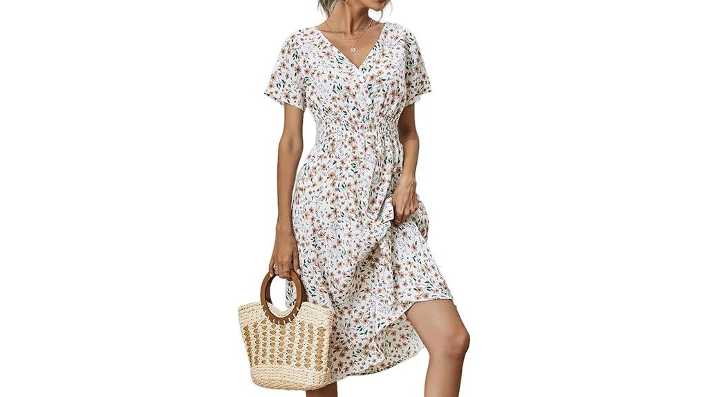 summer floral v neck dress