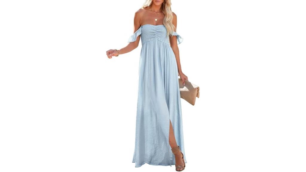 summer smocked off shoulder dress