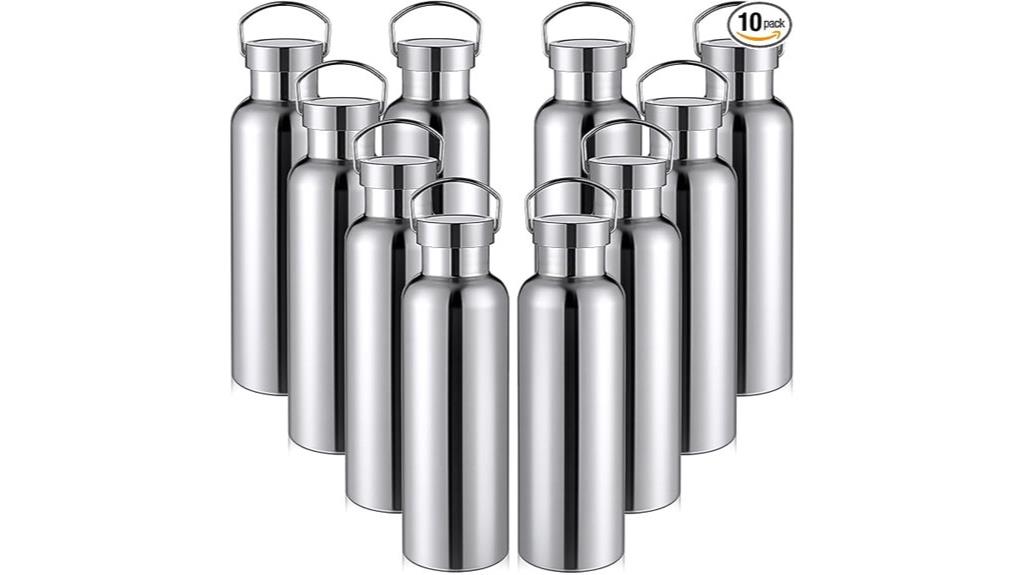 ten 25 oz stainless bottles