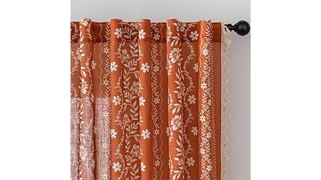 terracotta boho linen curtains
