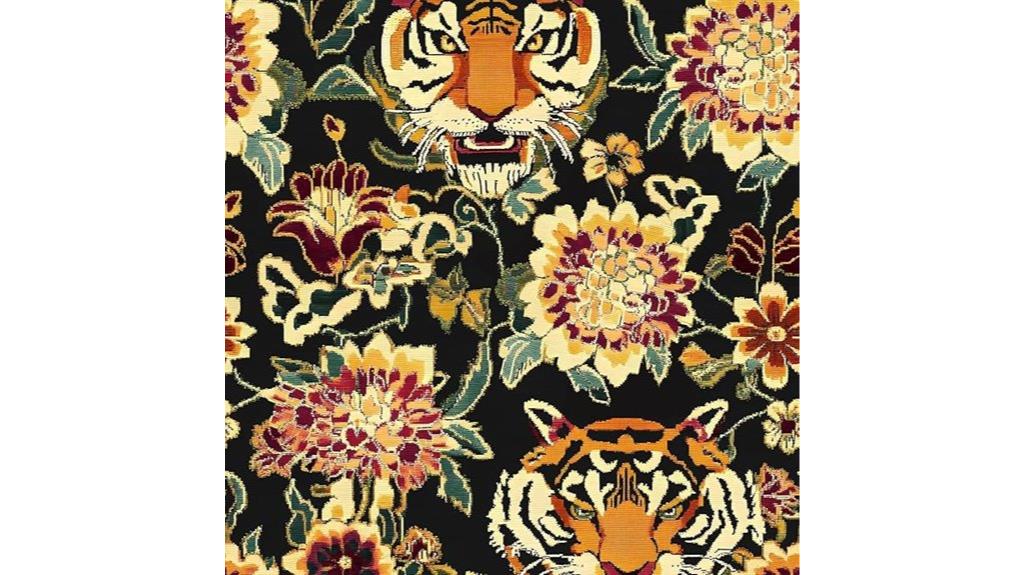 tiger floral wall decor