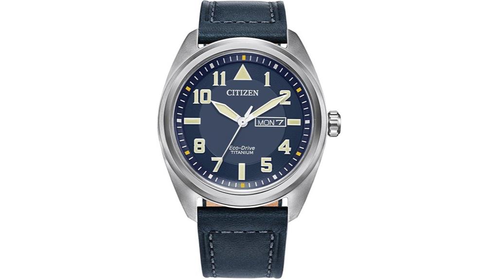 titanium blue leather strap