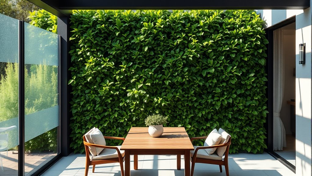 transparent screen green walls