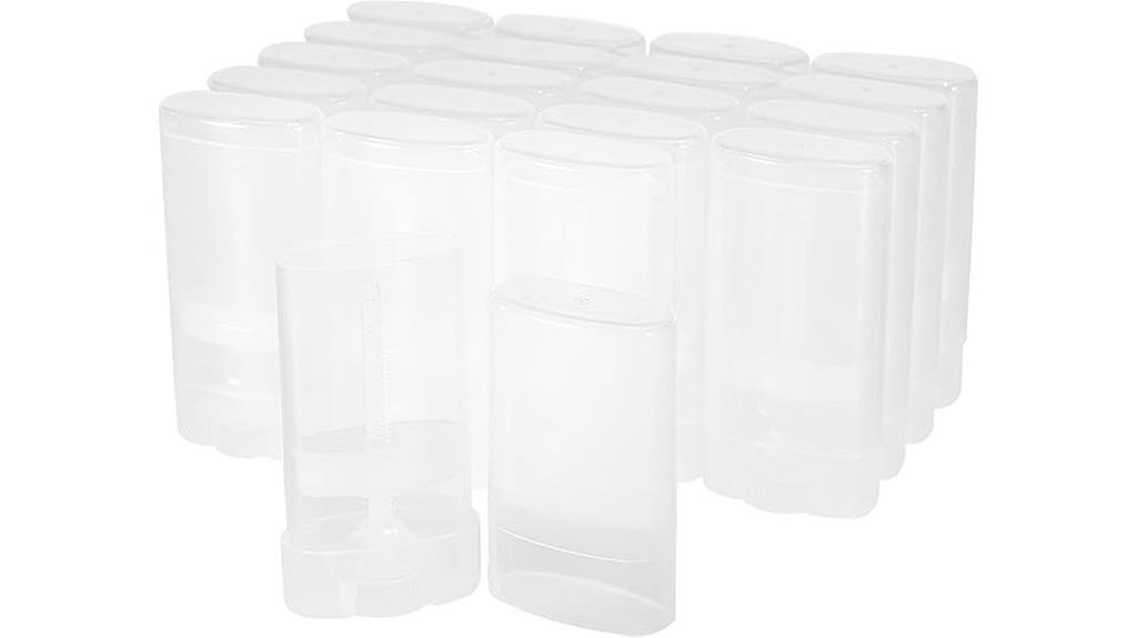 twenty transparent oval containers