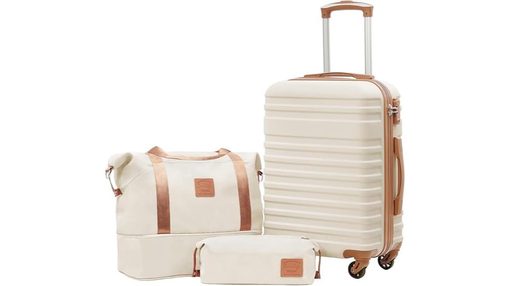 unisex luggage set white