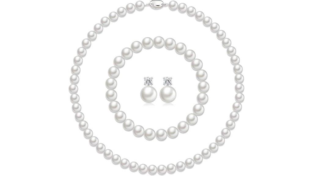 unisex pearl jewelry set